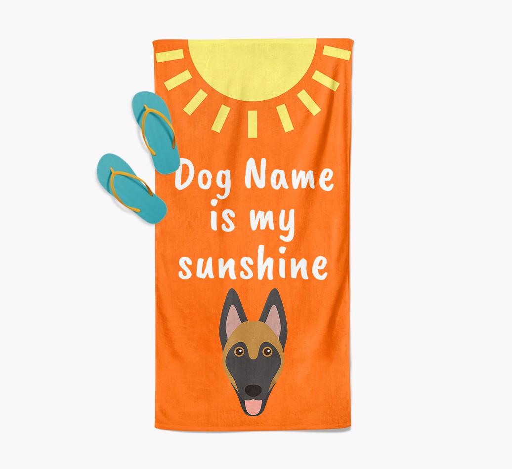 Personalised Pool Towel '{dogsName} is my Sunshine'