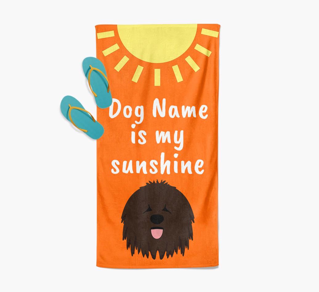 Personalised Pool Towel '{dogsName} is my Sunshine'