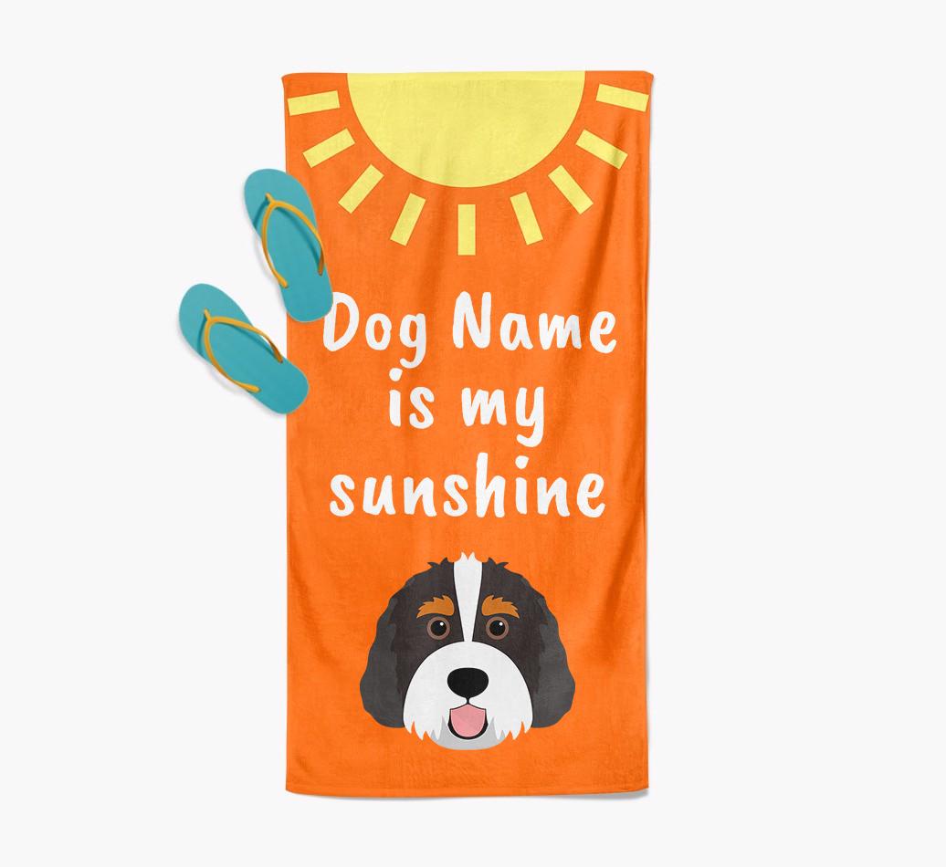 Personalised Pool Towel '{dogsName} is my Sunshine'