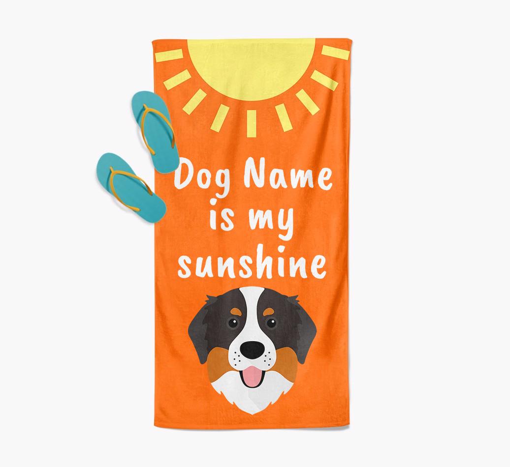Personalised Pool Towel '{dogsName} is my Sunshine'