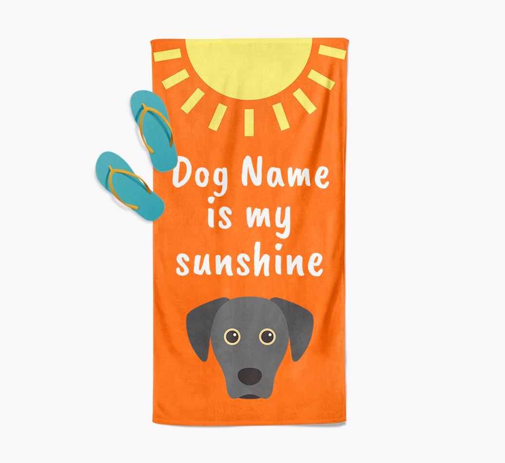 Personalised Pool Towel '{dogsName} is my Sunshine'