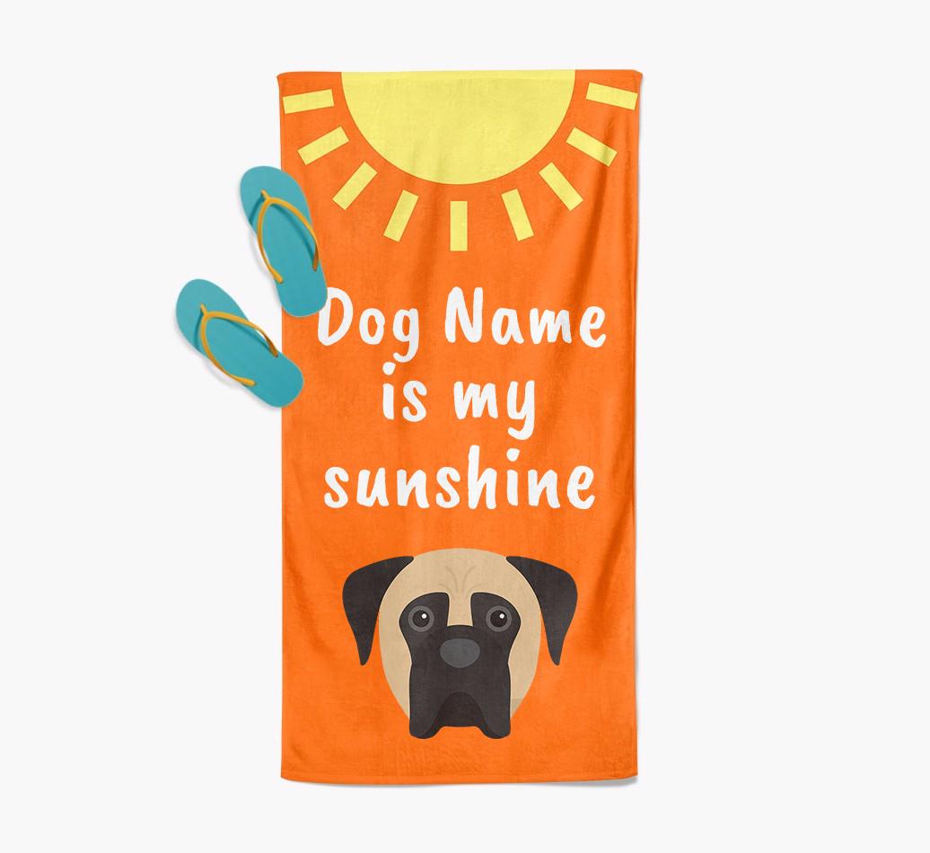 Personalised Pool Towel '{dogsName} is my Sunshine'