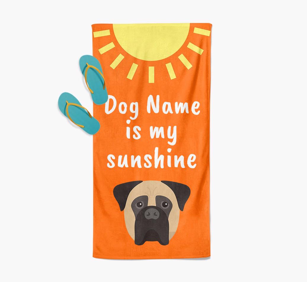Personalised Pool Towel '{dogsName} is my Sunshine'