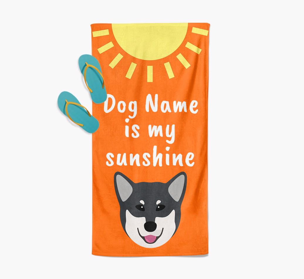 Personalised Pool Towel '{dogsName} is my Sunshine'