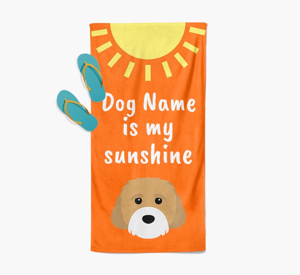 Personalised Pool Towel '{dogsName} is my Sunshine'