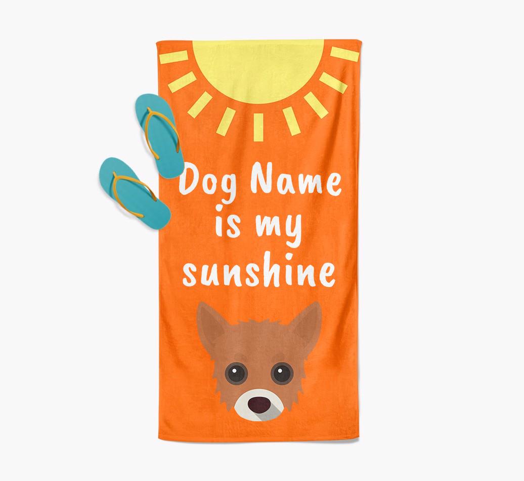 Personalised Pool Towel '{dogsName} is my Sunshine'