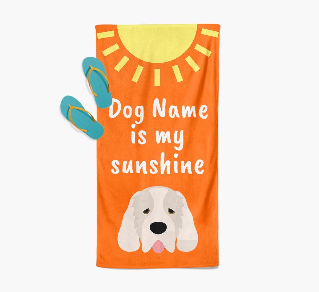 Personalised Pool Towel '{dogsName} is my Sunshine'