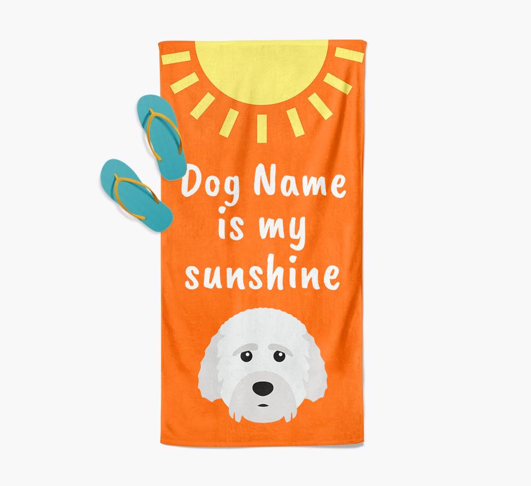 Personalised Pool Towel '{dogsName} is my Sunshine'