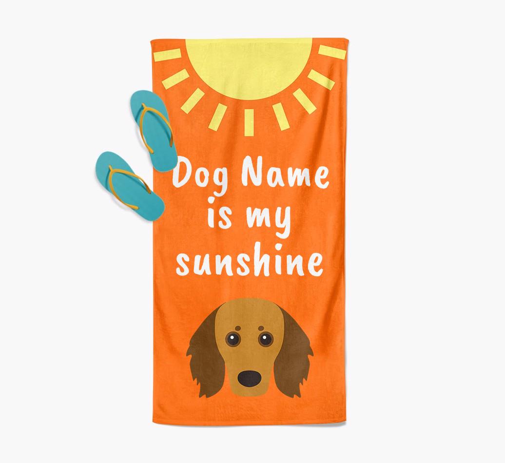 Personalised Pool Towel '{dogsName} is my Sunshine'