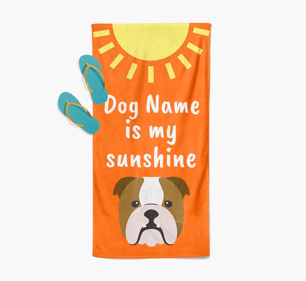 Personalised Pool Towel '{dogsName} is my Sunshine'