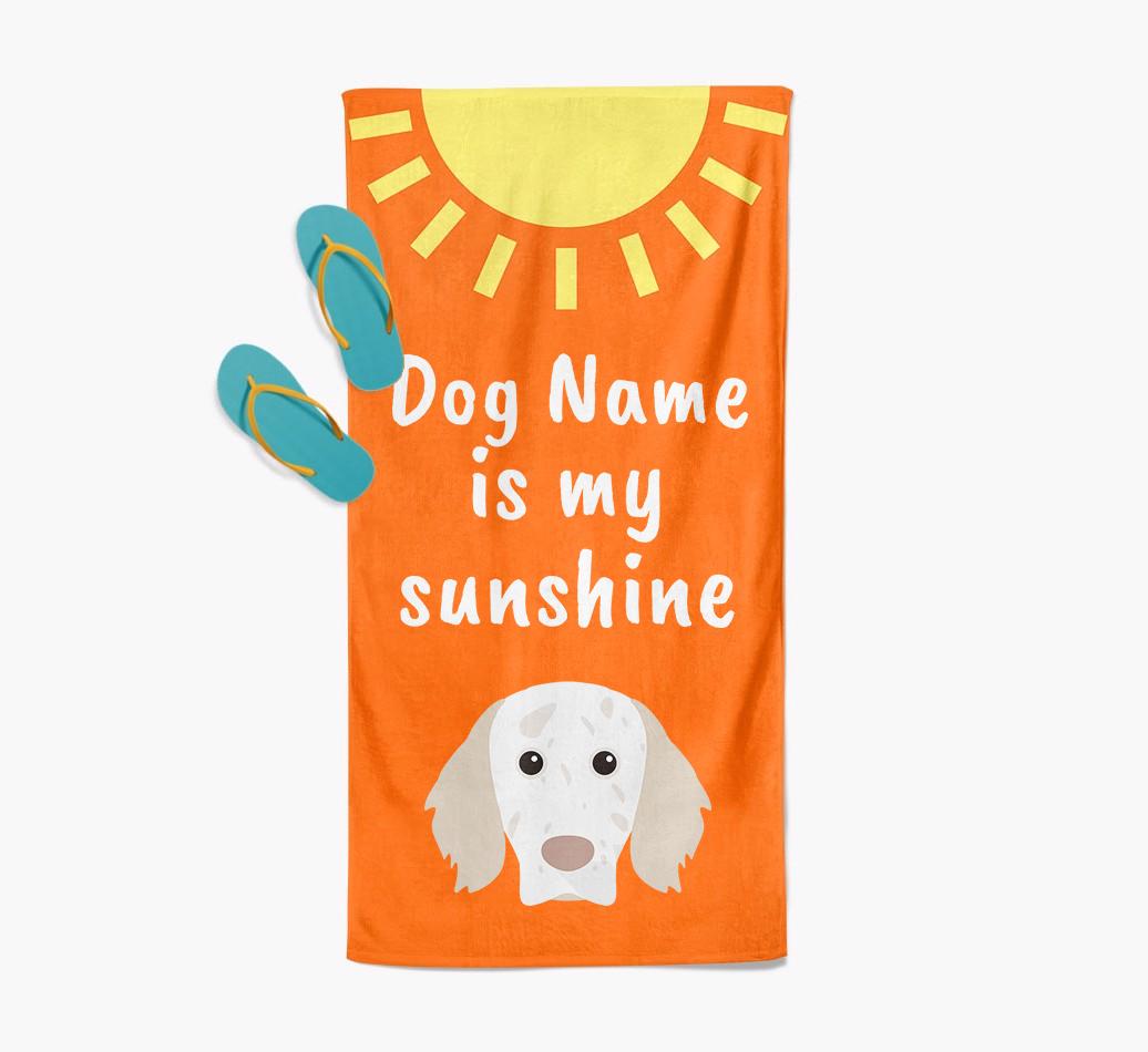 Personalised Pool Towel '{dogsName} is my Sunshine'