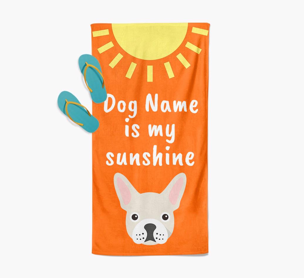 Personalised Pool Towel '{dogsName} is my Sunshine'