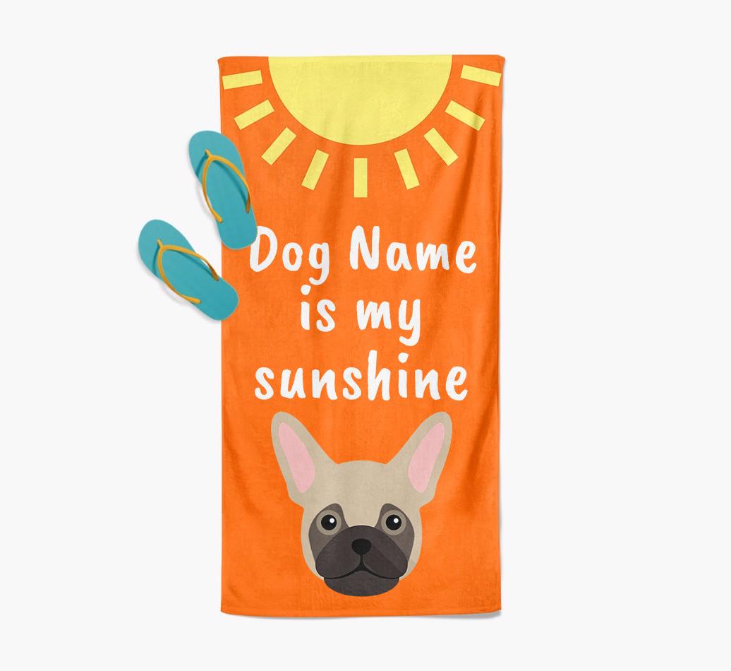 Personalised Pool Towel '{dogsName} is my Sunshine'