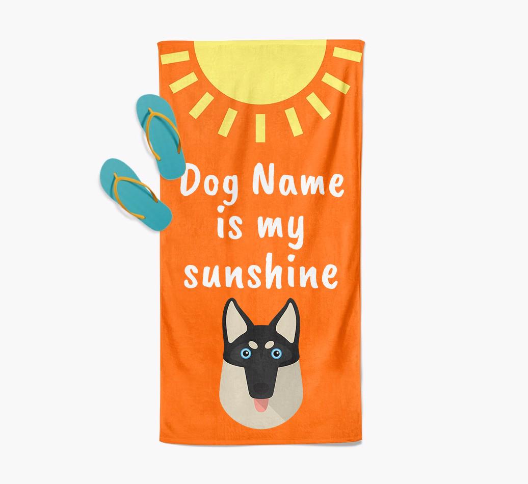 Personalised Pool Towel '{dogsName} is my Sunshine'