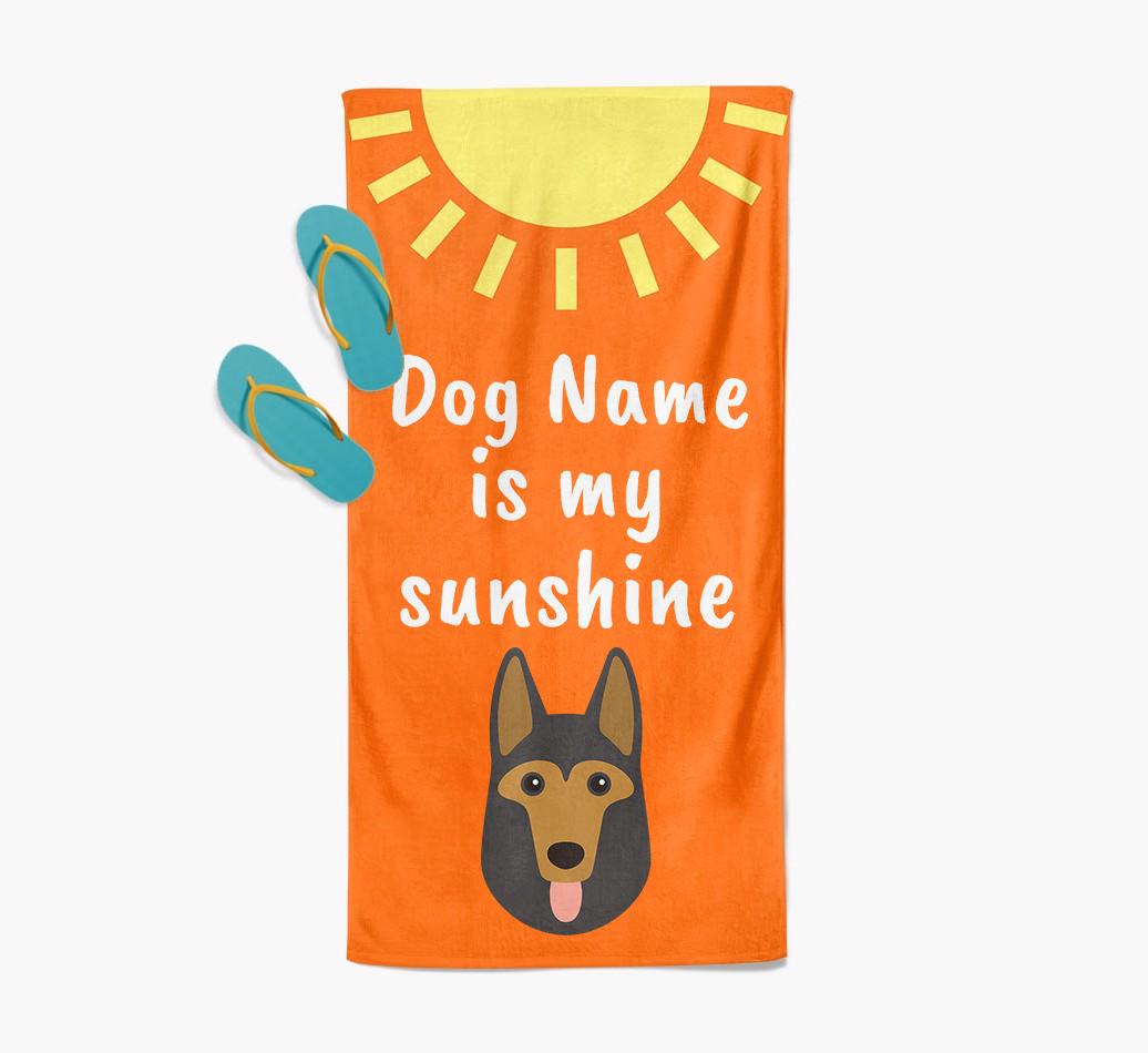 Personalised Pool Towel '{dogsName} is my Sunshine'