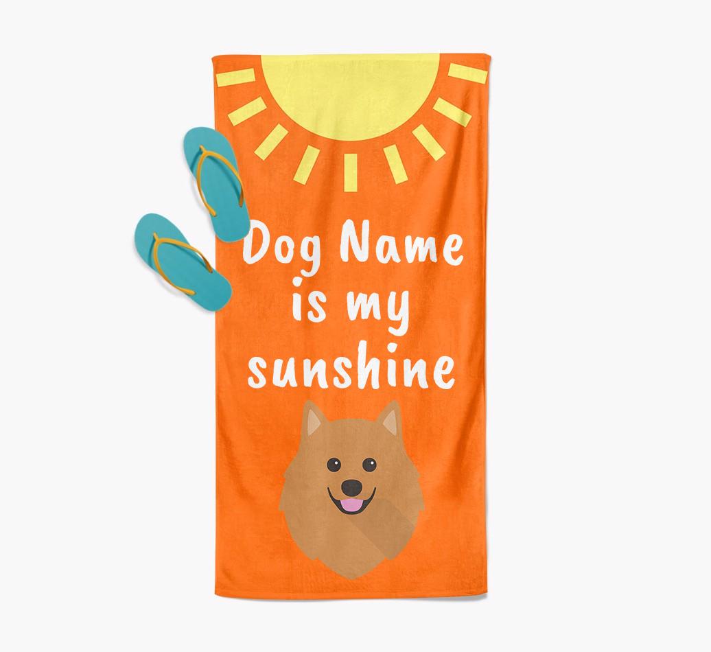 Personalised Pool Towel '{dogsName} is my Sunshine'
