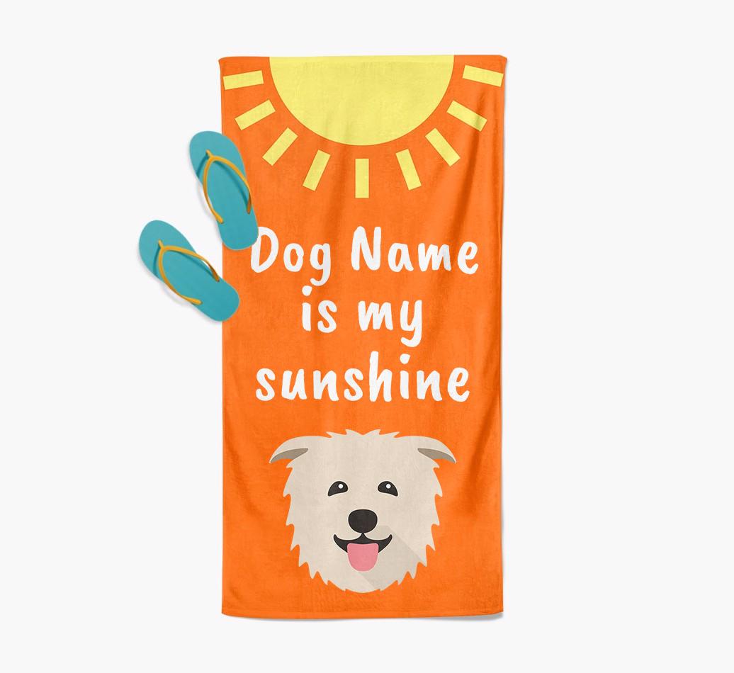 Personalised Pool Towel '{dogsName} is my Sunshine'