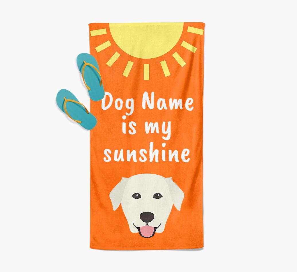 Personalised Pool Towel '{dogsName} is my Sunshine'