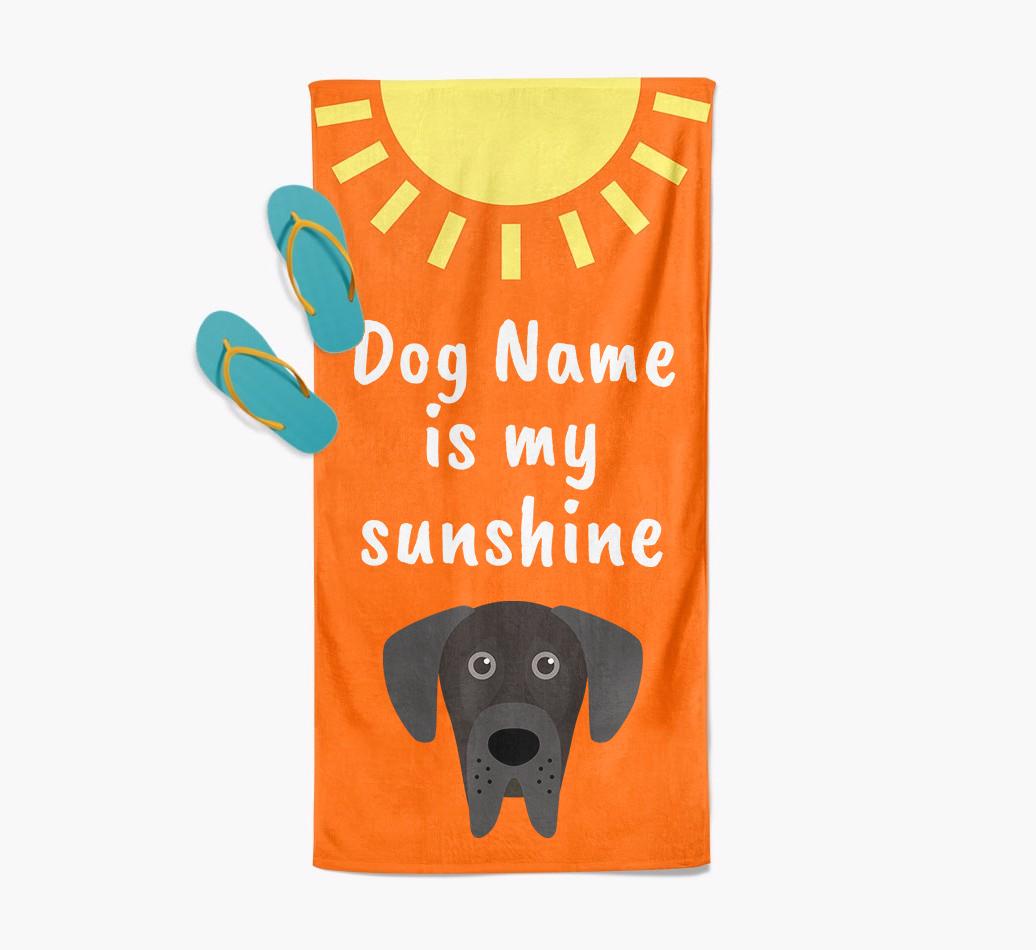 Personalised Pool Towel '{dogsName} is my Sunshine'