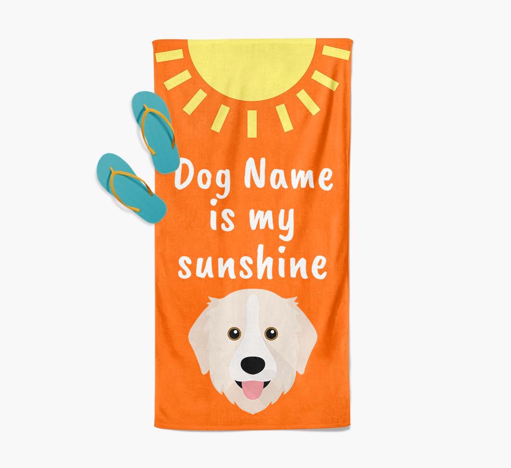 Personalised Pool Towel '{dogsName} is my Sunshine'