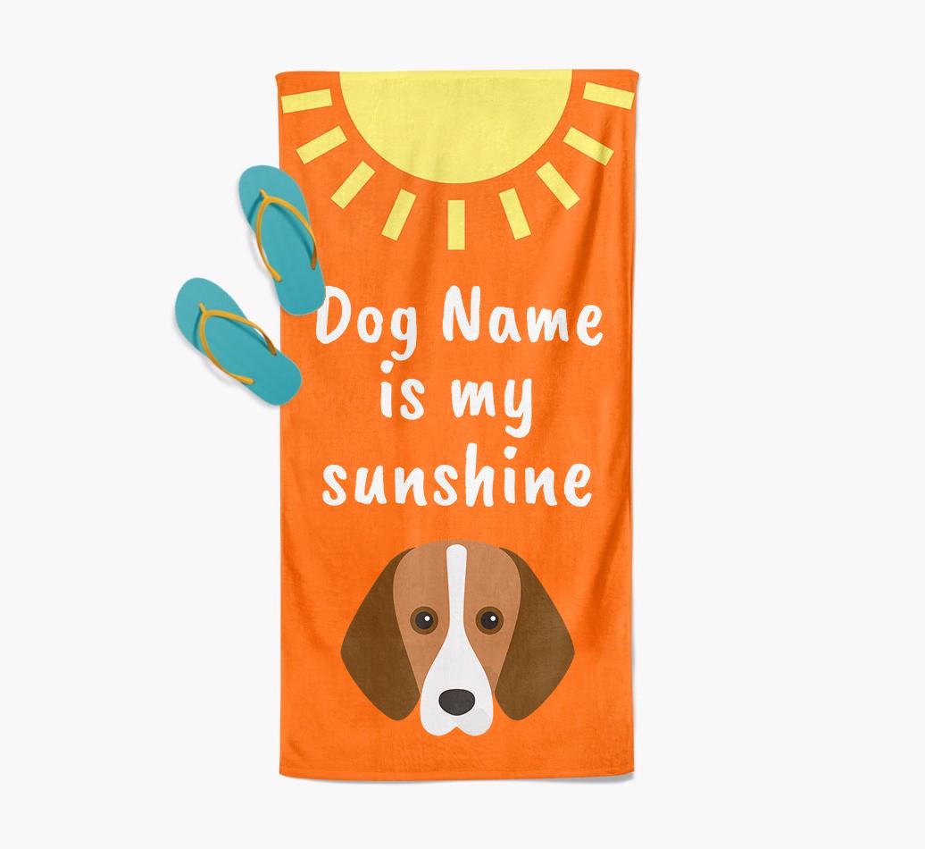 Personalised Pool Towel '{dogsName} is my Sunshine'