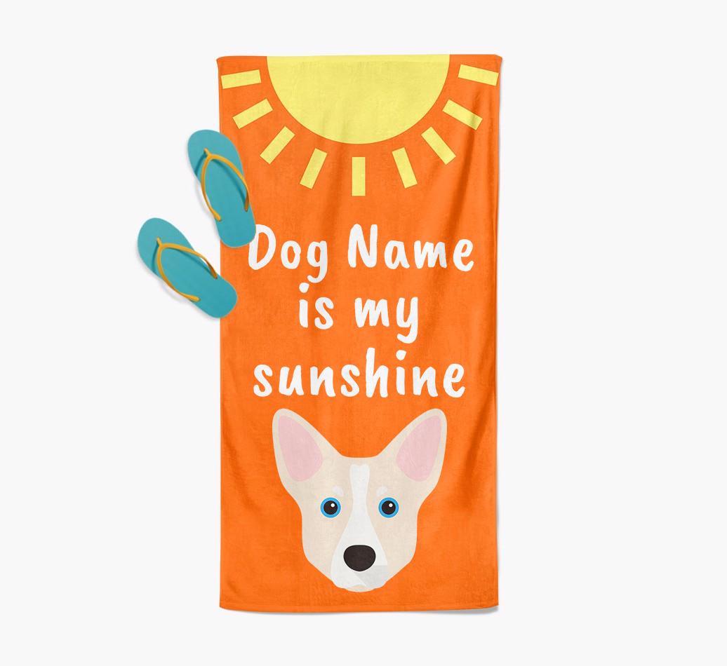 Personalised Pool Towel '{dogsName} is my Sunshine'