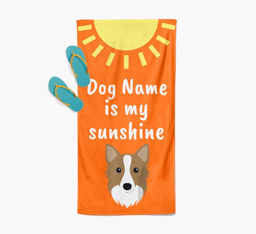 Personalised Pool Towel '{dogsName} is my Sunshine'