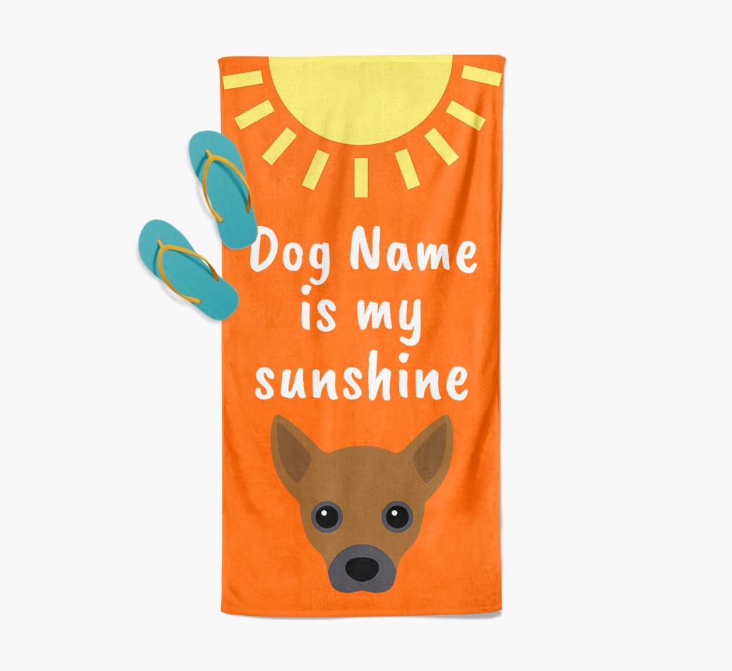 Personalised Pool Towel '{dogsName} is my Sunshine'