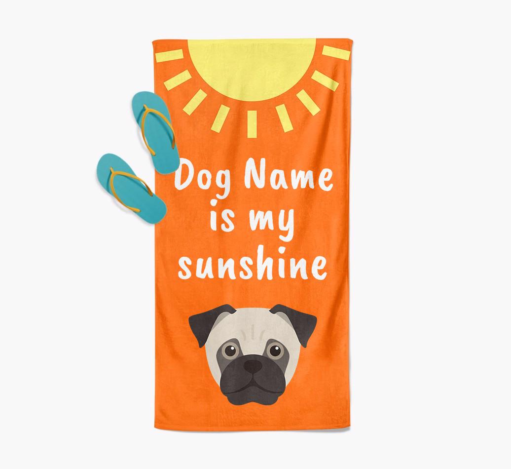 Personalised Pool Towel '{dogsName} is my Sunshine'