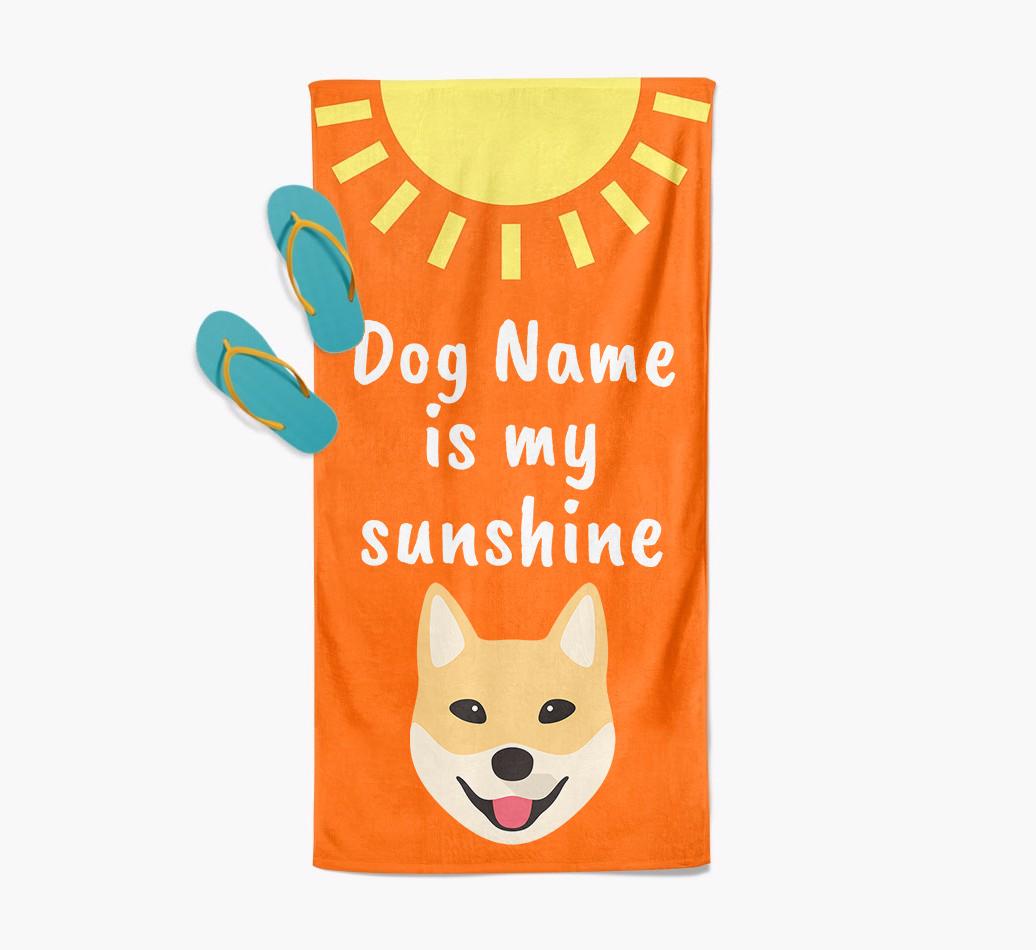 Personalised Pool Towel '{dogsName} is my Sunshine'