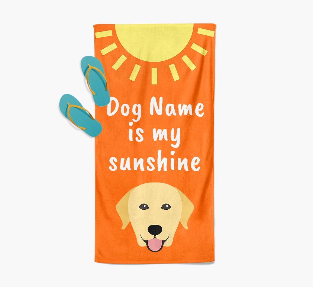 Personalised Pool Towel '{dogsName} is my Sunshine'