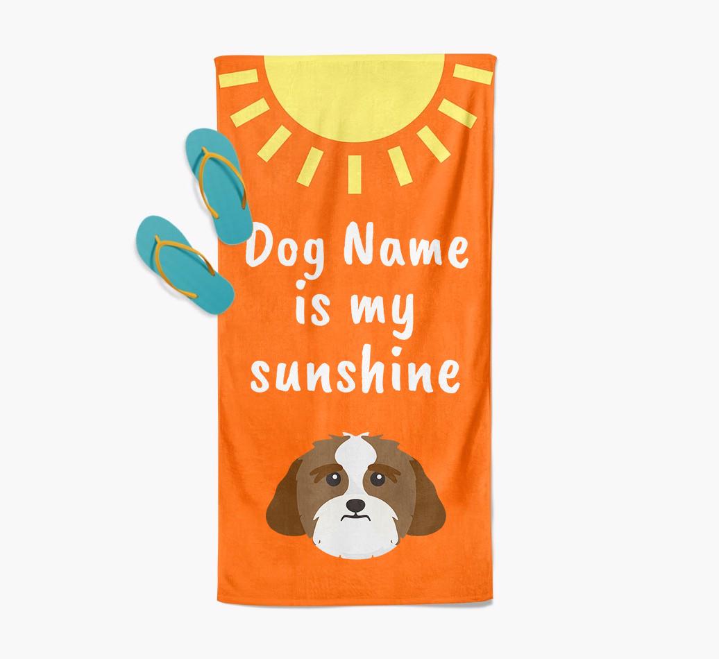 Personalised Pool Towel '{dogsName} is my Sunshine'