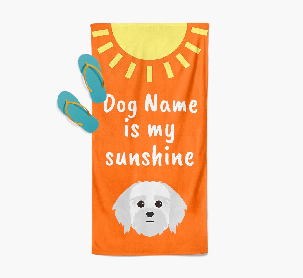 Personalised Pool Towel '{dogsName} is my Sunshine'