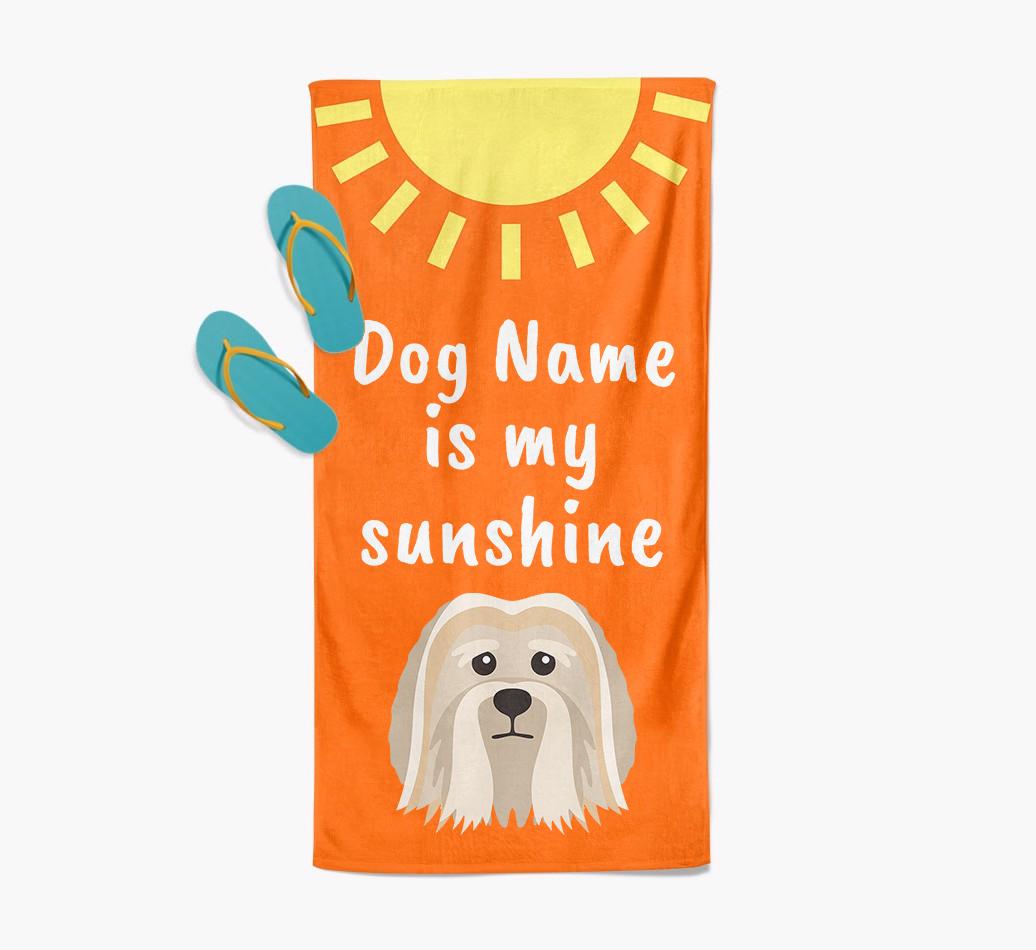 Personalised Pool Towel '{dogsName} is my Sunshine'