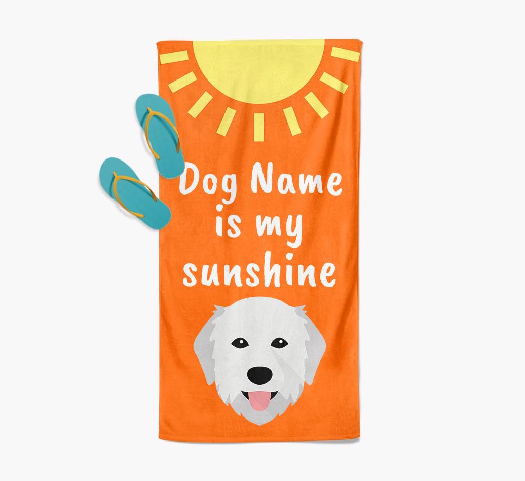 Personalised Pool Towel '{dogsName} is my Sunshine'