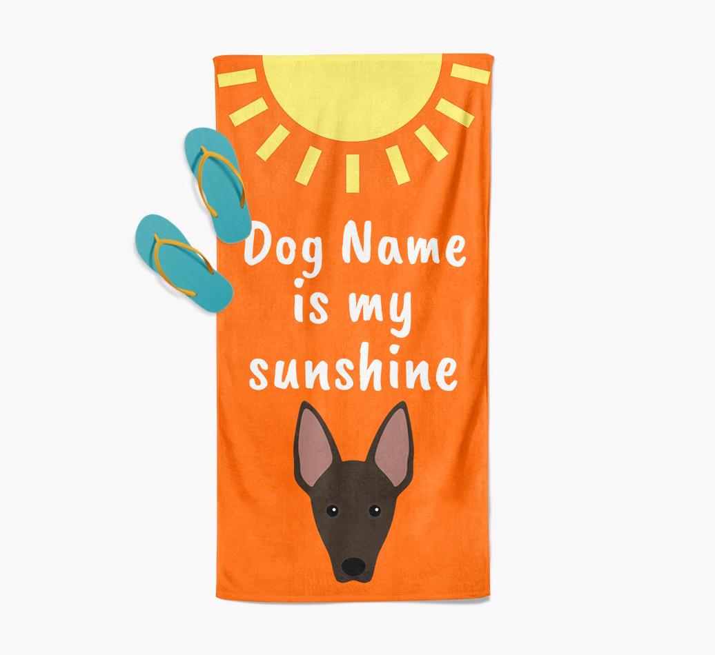 Personalised Pool Towel '{dogsName} is my Sunshine'