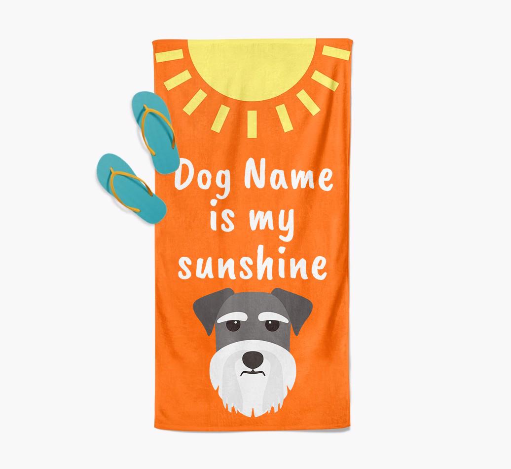 Personalised Pool Towel '{dogsName} is my Sunshine'