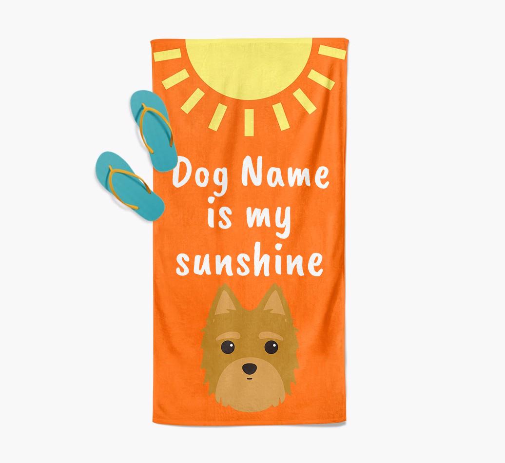 Personalised Pool Towel '{dogsName} is my Sunshine'