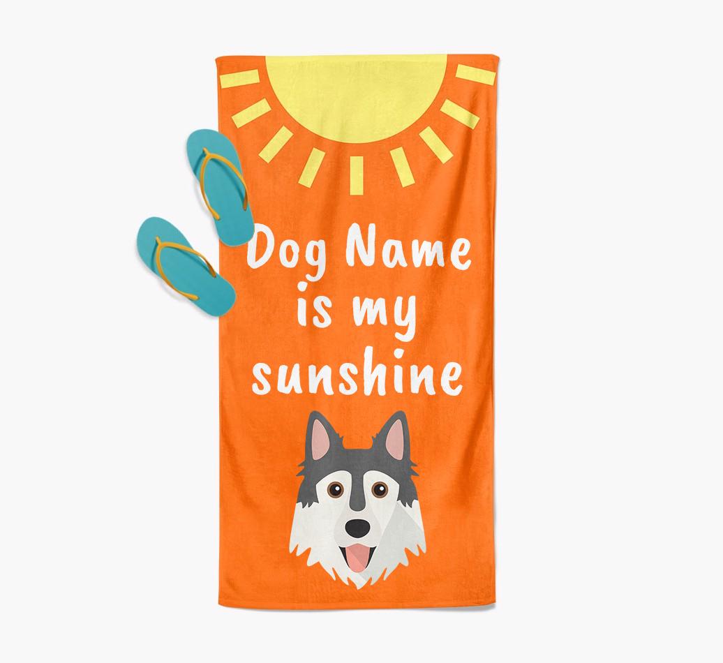 Personalised Pool Towel '{dogsName} is my Sunshine'