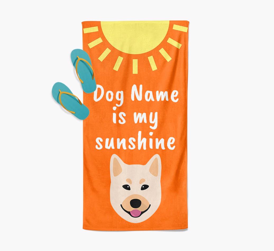 Personalised Pool Towel '{dogsName} is my Sunshine'