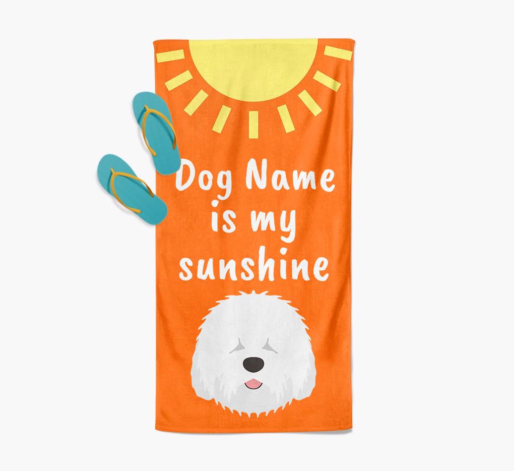 Personalised Pool Towel '{dogsName} is my Sunshine'