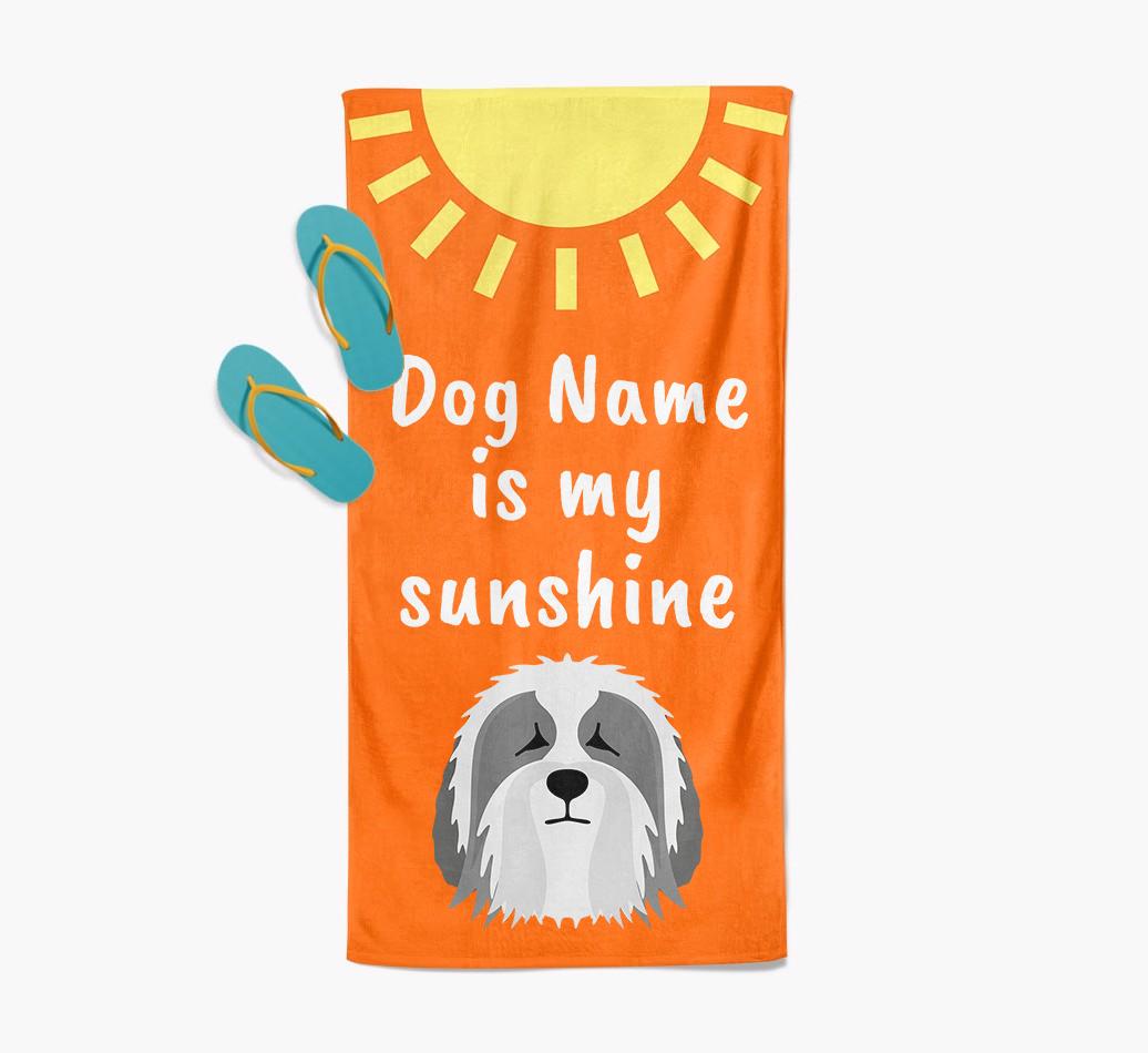 Personalised Pool Towel '{dogsName} is my Sunshine'
