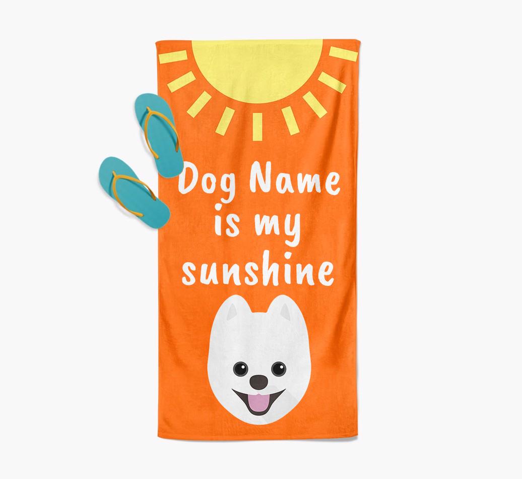 Personalised Pool Towel '{dogsName} is my Sunshine'