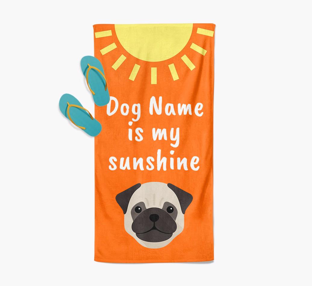 Personalised Pool Towel '{dogsName} is my Sunshine'