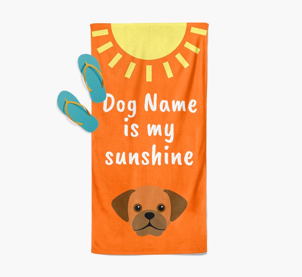 Personalised Pool Towel '{dogsName} is my Sunshine'