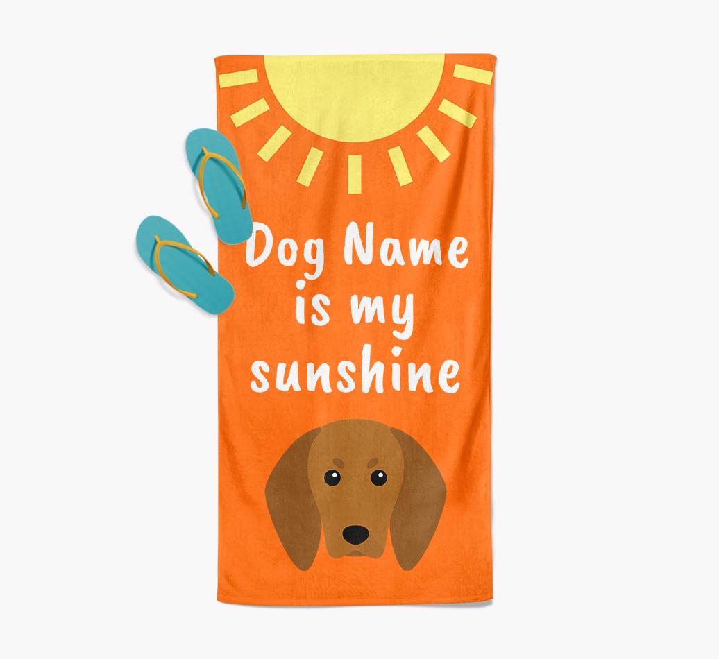 Personalised Pool Towel '{dogsName} is my Sunshine'