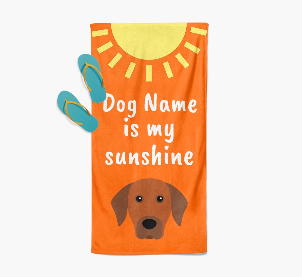 Personalised Pool Towel '{dogsName} is my Sunshine'