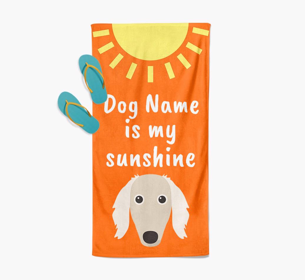 Personalised Pool Towel '{dogsName} is my Sunshine'
