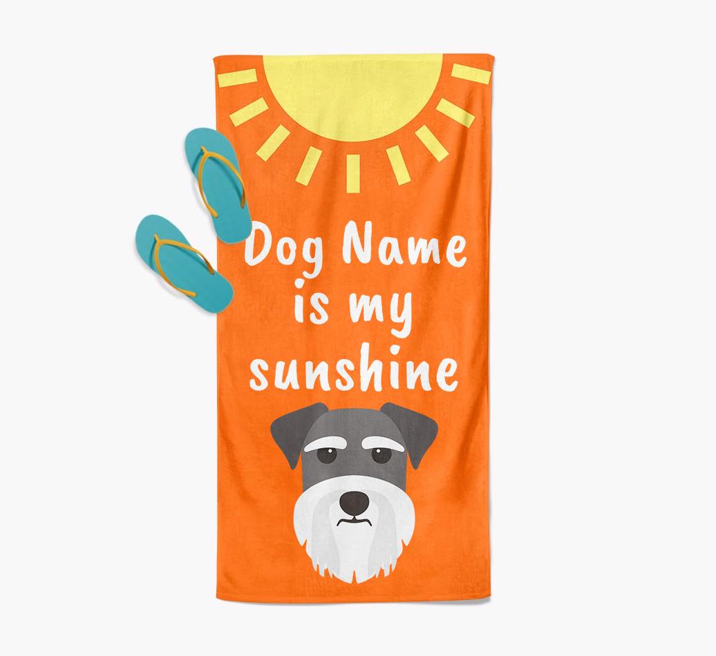 Personalised Pool Towel '{dogsName} is my Sunshine'