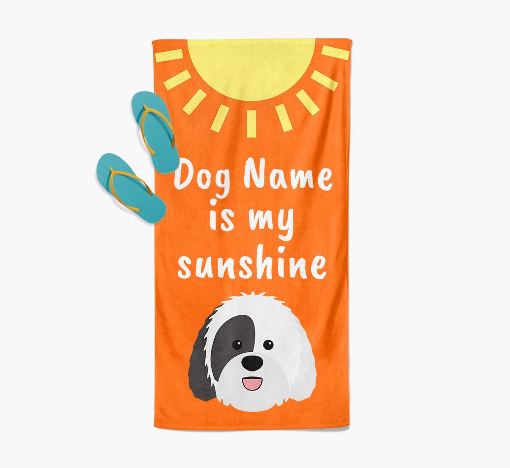 Personalised Pool Towel '{dogsName} is my Sunshine'